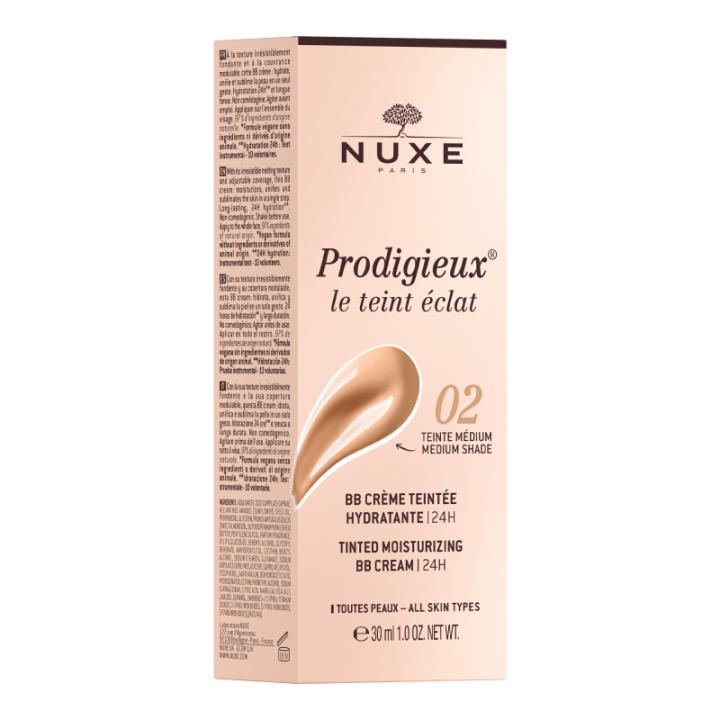NUXE PRODIGIEUX BB CREAM HIDRATANTE CON COLOR 48H TONO 02 MEDIO 30ML — oferta en Miravia