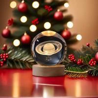Lámpara De Noche LED 3D Cristal Navidad Con Base De Madera Galaxia Luna Payaso Navidad Decoración Para Dormitorio Hogar Regalo - details 10