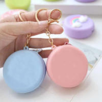 Cartera De Monedas Mini Redonda De Silicona En Colores Caramelo Para Niñas Y Mujeres Monedero Con Cierre De Cremallera Estilo Moda - details 1
