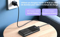 Power Bank 20.000mAh 22.5W Pequeña función de carga rápida Powerbank 1 USB-C 2 USB-A Mini Batería Externa para Teléfono Móvil Pantalla LCD para iPhone 17 16 15 14 13 Smartphones Viaje Camping - details 1