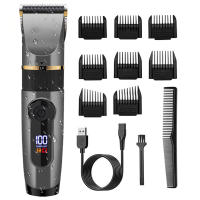 Professional cordless hair trimmer for men kit adjustable beard&body hair clipper electric rechargeable haircut machine washable - details 0