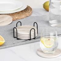 Posavasos - Juego de 6 posavasos - Posavasos de mármol de cerámica - Posavasos con soporte para varias tazas. - details 2