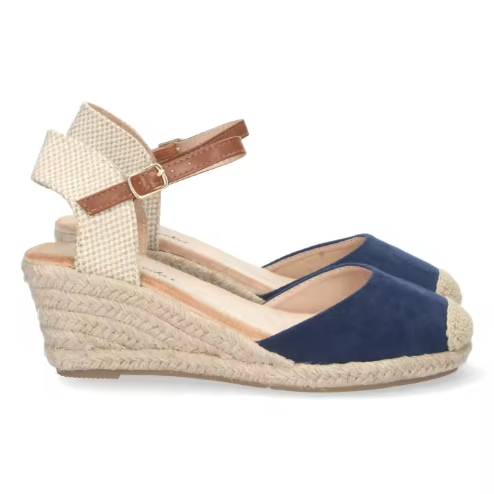 PuntoSalao Sandalias de cuña media en yute mujer color marino - 1
