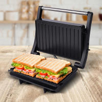 Grill multifunción Jocca con placas antiadherentes de apertura de 180 grados, sistema de bisagras flotantes para ajustarse a casi cualquier tamaño de pan o carne, asa de toque frío, fácil de limpiar y 800-1000W de potencia - details 0