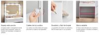 VASAGLE Tocador, Mesa de Maquillaje con Espejo y Luces LED con Brillo Ajustable, 2 Cajones y 3 Compartimentos, Moderno, Blanco - details 2