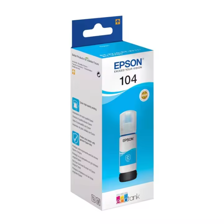 Epson Botella Tinta Ecotank 104 Cyan - 1