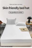 Sábana Ajustable De Color Sólido Premium Ultra Suave Tejido De Sateen Para Noches Cálidas Hipoalergénica Y Fácil De Limpiar Ropa De Cama - details 0