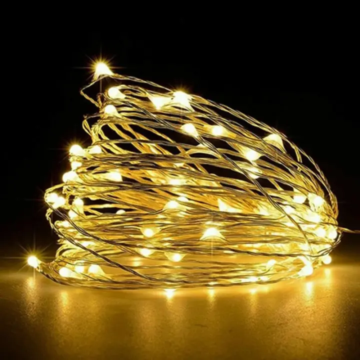 Cadena De Luces LED Fairy Con Alambre De Cobre 1/2/3/5/10M Con Pilas Incluidas Para Decoración De Habitación Jardín Fiesta Boda - 1