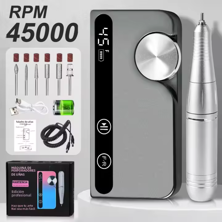 Profesional 45000RPM Máquina De Uñas Recargable Portátil Para Manicura Eliminación De Esmalte De Gel Y Arte De Uñas - 1