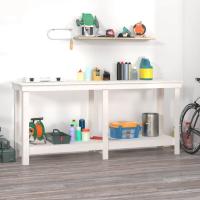 vidaXL Banco de Trabajo de Mesa Herramienta Estante Color Natural,  Blanco,  Gris y mas - details 1