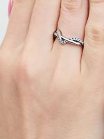 Pandora - Anillo de Ondas entrelazadas Brillantes-Plata de - details 1