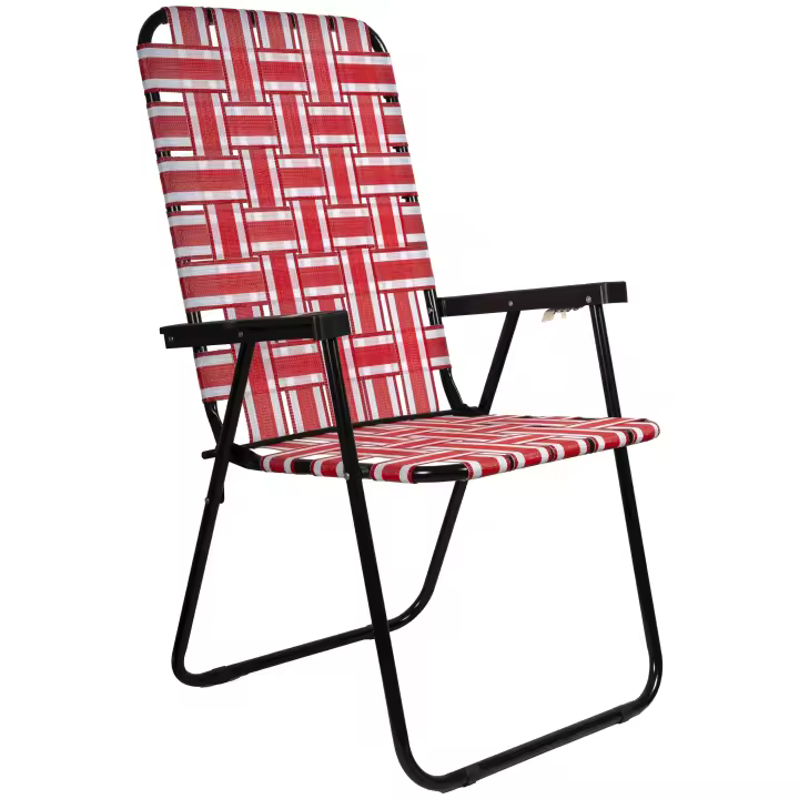 FENGSEN Silla Plegable Duradera para Exteriores, Jardin, Camping, Playa, terraza, Patio. e Hierro y Nylon Fuerte. (Negro) - 1