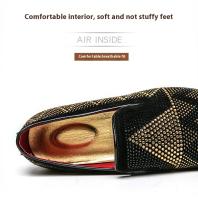 Zapatos Casuales De Cuero Para Hombres Con Diamantes Hechos a Mano En Italia Botines Slip-On Estilo Peluquero Cierre SLIP-ON - details 5