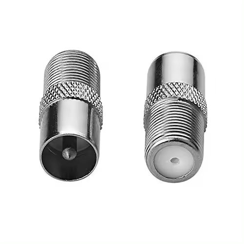 CABLEPELADO Adaptador de Antena Hembra a Macho | Adaptador de Tipo F Hembra a TV coaxial Macho | Conector satélite Antena Macho Hembra | Apto para TV Ariel BK LED 4K 3D UHD TV | Recto - 1