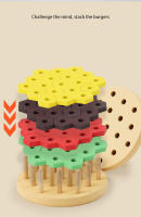 Bloques De Construcción De Hamburguesa Montessori Juguete Educativo Temprano De Madera Para Reconocimiento De Colores Y Juego De Alineación Geométrico Para Niños De 4 a 12 Años - details 3