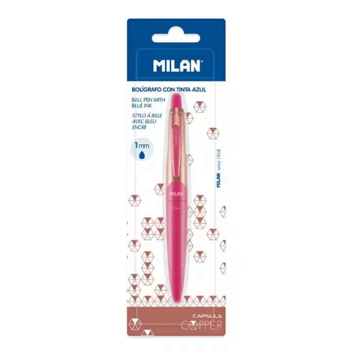 MILAN Blíster Bolígrafo CAPSULE Copper Rosa, Tinta azul - 1
