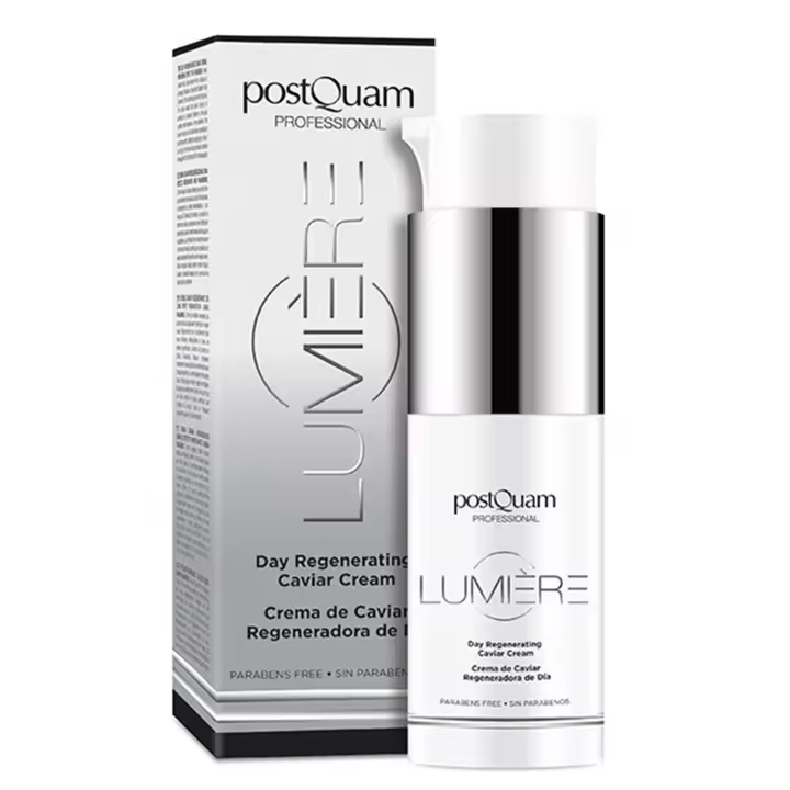 PostQuam - Crema de Caviar Hidratante Lumière - Crema Facial de Día Antiedad Antioxidante Revitalizante y Regeneradora con Extractos de Caviar, Imperata Cylindrica y Trifolium Pratense, Aceite de Almendras y Vitamina E - Sin Parabenos - 50 ml - 1