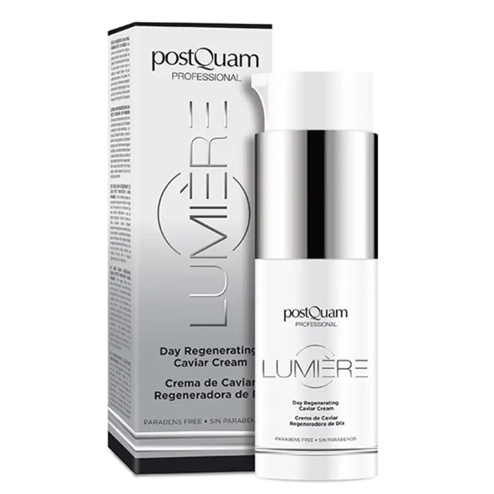 PostQuam - Crema de Caviar Hidratante Lumière - Crema Facial de Día Antiedad Antioxidante Revitalizante y Regeneradora con Extractos de Caviar, Imperata Cylindrica y Trifolium Pratense, Aceite de Almendras y Vitamina E - Sin Parabenos - 50 ml - 1