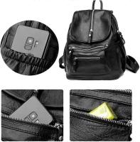 Mochila de cuero para mujer Mochila de hombro de moda Mochila de viaje de moda Bolsa de hombro duradera con correa ajustable (gris) - details 1