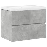 vidaXL Set muebles de baño 2 piezas madera contrachapada gris hormigón - details 1