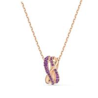 Collar de cruz de cristal para mujer, elegante collar de cadena de clavícula con cruz de la suerte para mujer - details 0