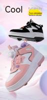 Zapatos De Patinaje Para Niños 2024 Nuevos Primavera Otoño Doble Rueda Deportivos Respirables Talla True Fit Material Superior Cuero - details 1