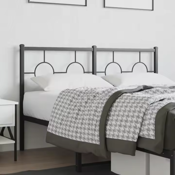 vidaXL Cabecero de metal negro 135 cm - 1