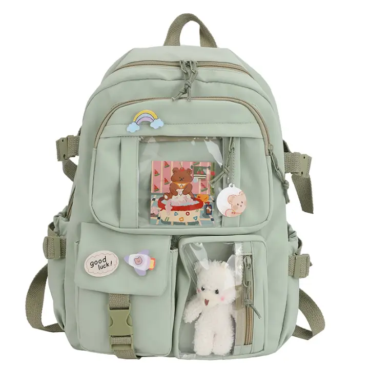 Mochila Kawaii para Mujeres Impermeable de Nylon con Asa Arcuada y Various Bolsillos Mochila Escolar para Estudiantes Chica Laptop Book Pack - 1