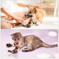 Juguete Interactivo Para Gatos Con Plumas Y Sonidos Juguetes Para Gatos Interiores Mecánicos De Nylon Movimientos Flapping - details 4