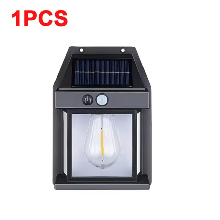 Lámpara Solar de pared para Calle, luz cálida impermeable con Sensor, decoración de jardín, iluminación Led para exteriores, casa de campo, 4 piezas - 1