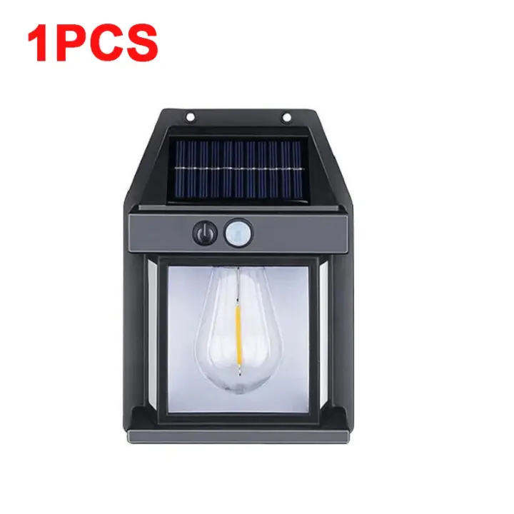 Lámpara Solar de pared para Calle, luz cálida impermeable con Sensor, decoración de jardín, iluminación Led para exteriores, casa de campo, 4 piezas - 1