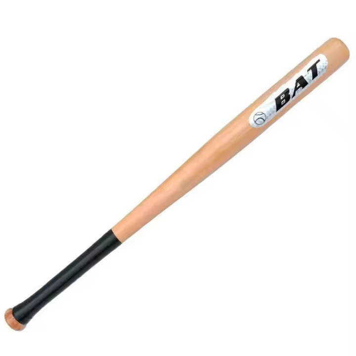 Tradineur - Bate de béisbol de madera, agarre ergonómico, prácticas, entrenamientos, deporte, aire libre, adolescentes, adultos, 75 cm - 1