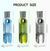 Feliciay 3pcs 3-in-1 Cup Lid Crevice Cleaning Brush,Cleaning Tools for Home Kitchen, Portable Bottle Cleaning Brush,Three colors - details 0