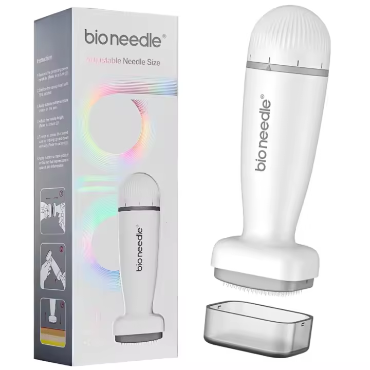 Derma Stamp Roller Bio Derma 120pin Con Agujas Ajustables Para Crecimiento De Pelo De Barba Sistema De Microneedling Dermaroller De Plástico - 1