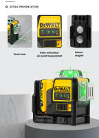 Nivel De Láser DEWALT DW089LG Con 12 Líneas 3 X 360° Luz Verde Batería 12V Li-Ion Uso Exterior Vertical Y Horizontal - details 2