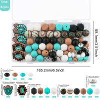 Nuevos 82Pcs/Box De Cuentas Redondas De Silicona Con Patrón Focal Para Kit De Pulseras Y Llaveros Accesorios Para Fabricación De Joyas - details 6