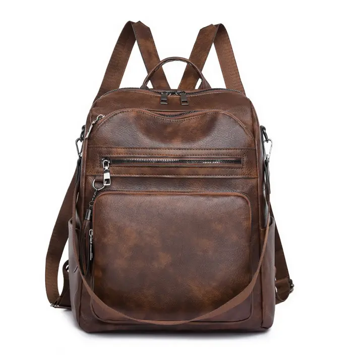 Mochila urbana sencilla de PU para mujer - 1