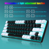 Teclado Mecánico HXSJ V800 De 68 Teclas Con Cable Ergonómico Y Retroiluminación Azul Hielo Intercambiables Hot Swappable Para Gaming Alta Durabilidad - details 5