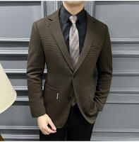 Chaqueta De Patoleta Verde Rayada Para Hombre Alta Calidad Moda Senior Primavera Otoño Casual Elegante Para Negocios - details 8