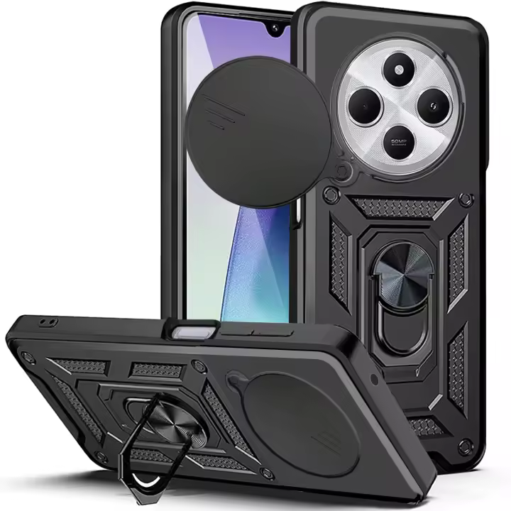 Funda Xiaomi Redmi 14C (4G) Antigolpes Cubre Lente Soporte Anillo FAN + Protector Pantalla Movilear - 1