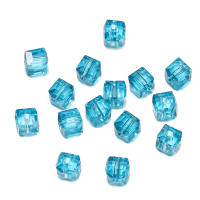50pcs/lot Perlas De Cristal Transparente Cuadradas Para Manualidades Joyería Cadena De Teléfono Accesorios Espaciador Collar - details 8
