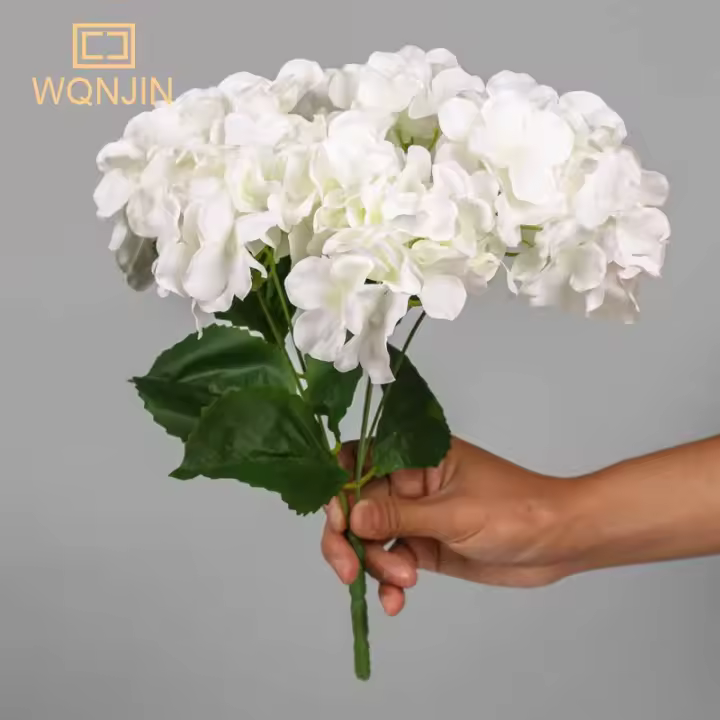5 Cabezas De Hydrangea Artificiales En Rojo Y Rosa Para Decoración De Casa Y Boda. Flores De Seda Falsas Para Arreglos Florales. - 1