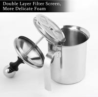 Batidora Espumadoras De Leche Manuales, 400ml Arce Inoxidable Leche Manual Frother Doble Colador Para Espuma De Leche Capuchino O Expreso Macchiato - details 2