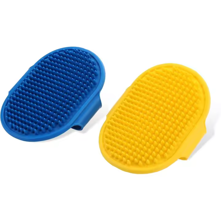 Cepillo de baño de silicona para perros y gatos, 2 unidades, cepillo de masaje, para cuidado, cepillado y limpieza - 1