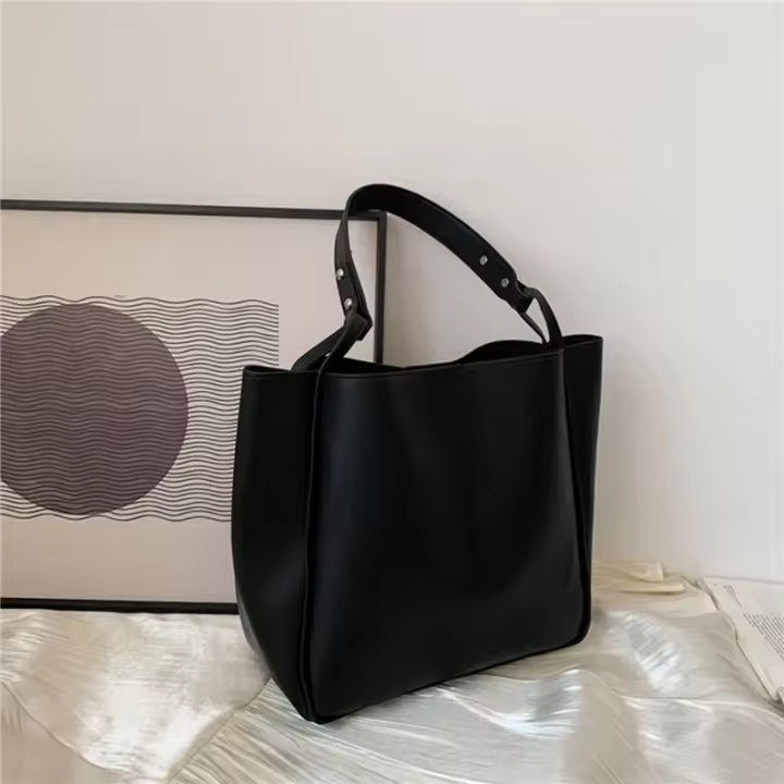 Nueva Bolso De Hombro Para Mujer En Cuero PU Gran Capacidad Bolsos De Compras Y Viaje Estilo Versátil Cierre Hasp - 1