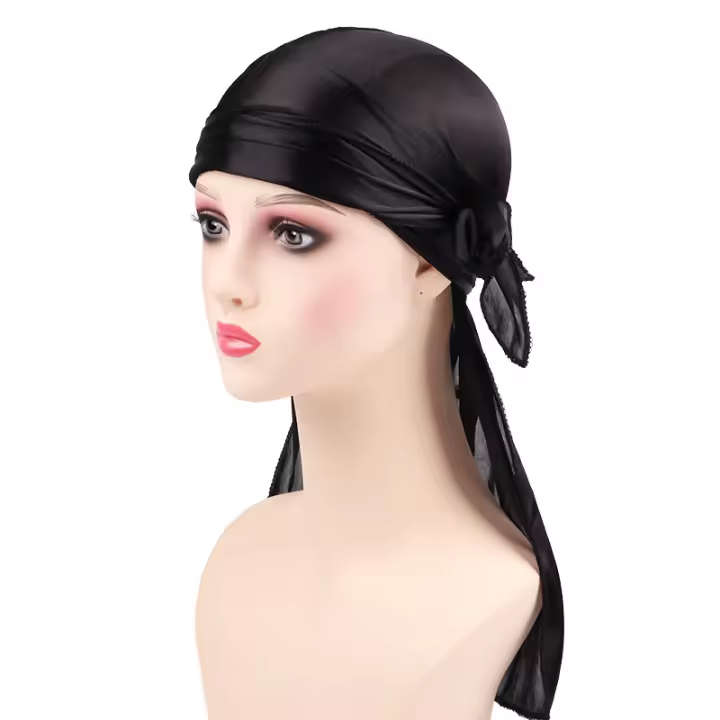 Silky Durag para hombre para mujer ondulado de satén cómodo sombrero de pirata de moda ciclismo sombrero de regalo del día de padre - 1