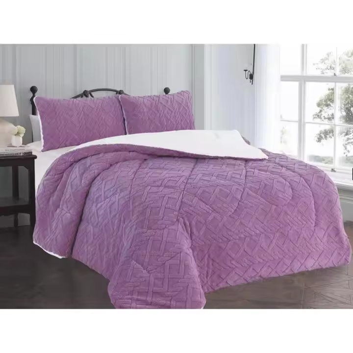 ARISE SHOP--Manta borrego invierno polar manta gruesa duvet sherpa con 2 fundas de cojin, mantas grandes para cama 90cm, 135cm, 150cm, mantas sofa suave, caliente y cómoda - 1