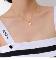 Encanto Gargantilla francesa con personalidad retro de circonita con forma de corazón de melocotón, pendientes de acero de titanio, collar, colgante de piedra preciosa CZ irregular en forma de corazón, resistente al agua, chapado en oro real 18 - details 3