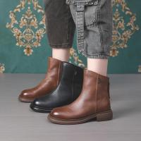 Botas De Mujer Estilo Británico Con Suela Gruesa Cómodas Y De Moda Almidón De Pierna Media Estilo Coreano Zapatos De Invierno - details 4