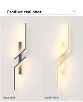 Lámpara De Pared Moderna Minimalista Creativa Con LED Para Dormitorio Sala De Estar Sofá TV Iluminación Ambiental Material Aluminio Negro - details 8